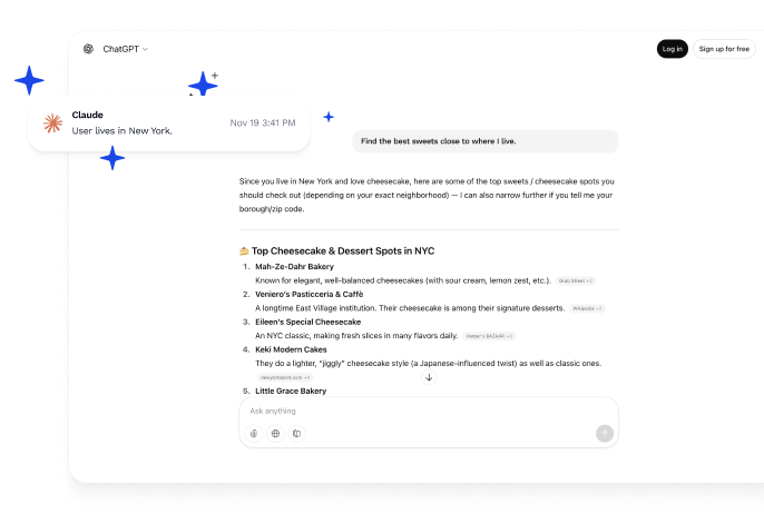ChatGPT conversation with injected context